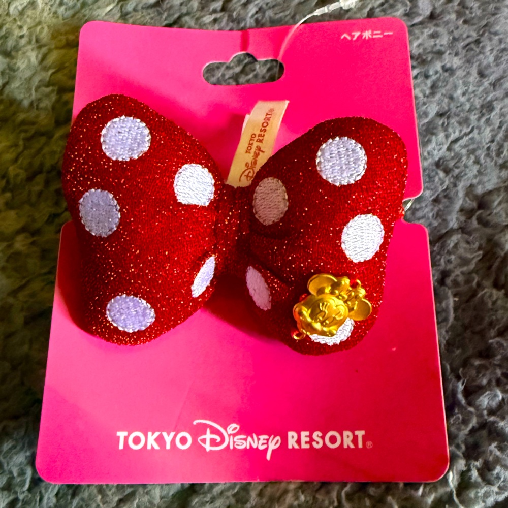 Tokyo Disneyland Disney Minnie Ribbon Hair Tie Dot Large from Japan